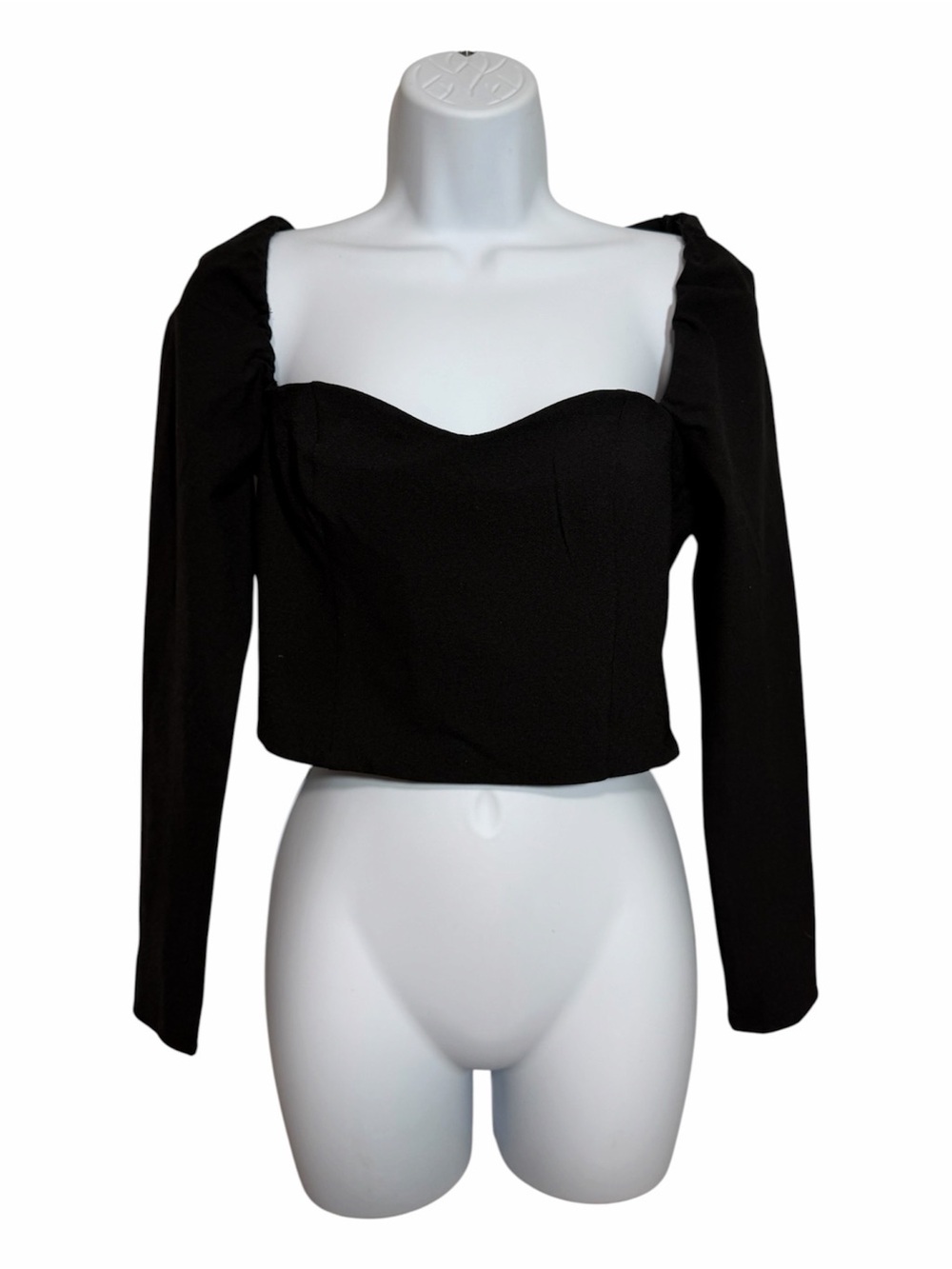 Abercrombie & Fitch Long-Sleeve Sweetheart Neck Crop Top Size Small Classic